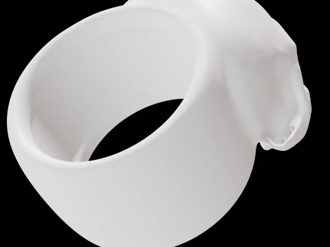 Metal skull ring 3D Model