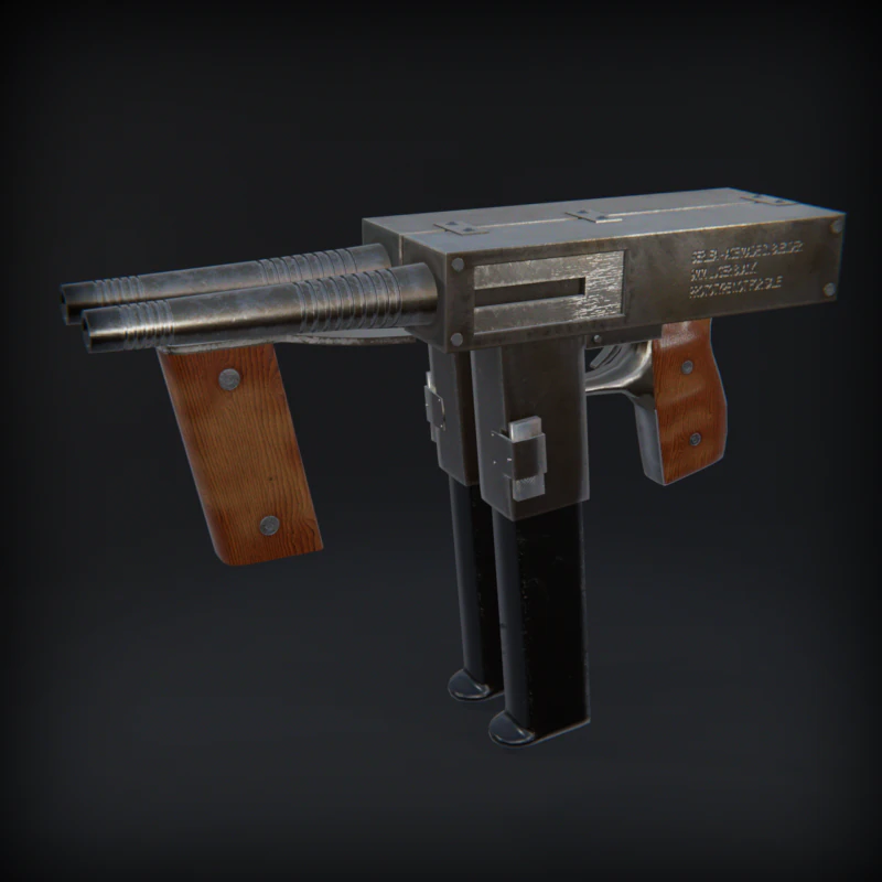 SerLea Ace - Double barrel SMG 3D Model .c4d .max .obj .3ds .fbx .stl .blend