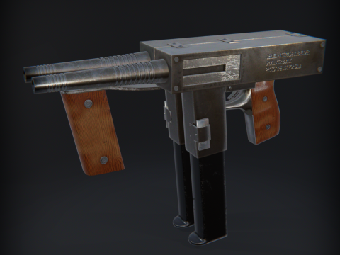 SerLea Ace - Double barrel SMG Modèle 3D