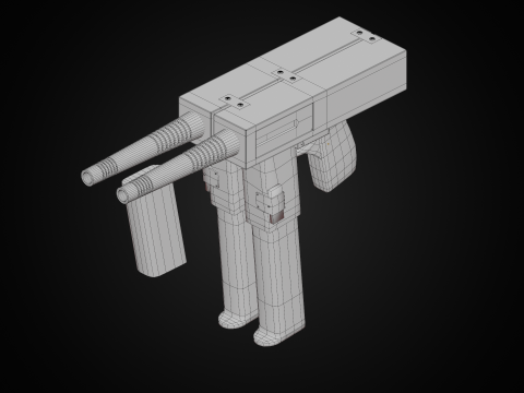 SerLea Ace - Double barrel SMG Modelo 3D