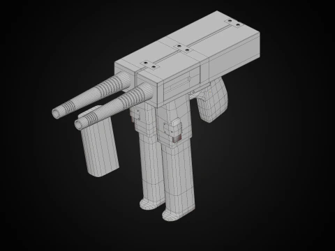 SerLea Ace - Double barrel SMG 3D Model