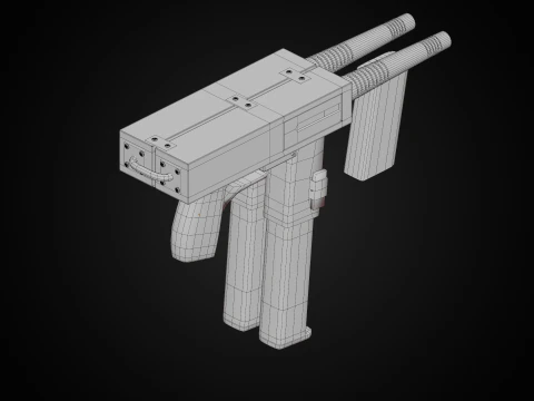 SerLea Ace - Double barrel SMG 3D Model