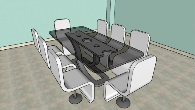 comedor 8 personas 3D Model .c4d .max .obj .3ds .fbx .stl .blend 