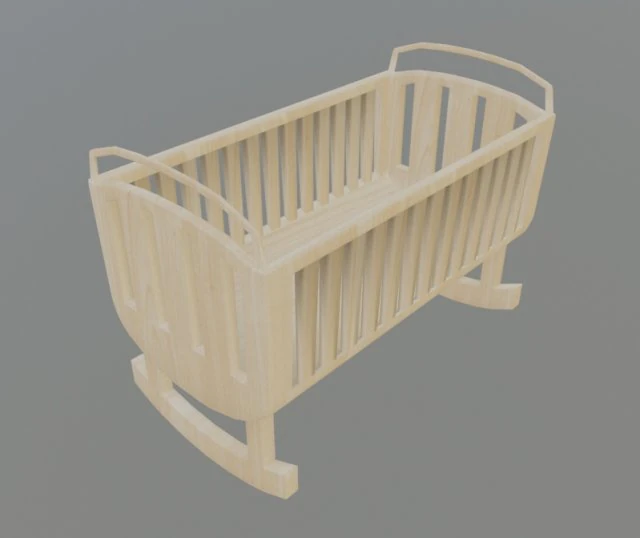 baby cot 3D Model .c4d .max .obj .3ds .fbx .stl .blend 