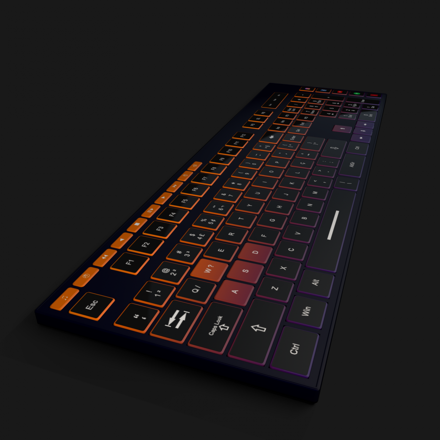 Colorful keyboard Free 3D Model in Computer 3DExport