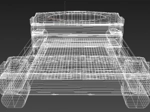 highland-style wooden bed 3D Model