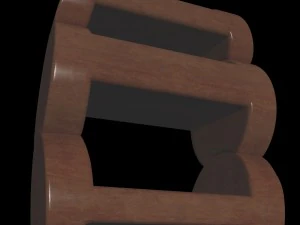 wooden bedside table 3D Model