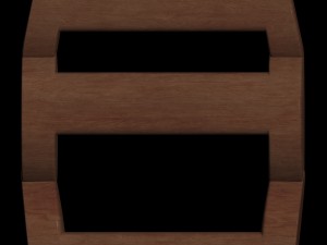 wooden bedside table 3D-Modell