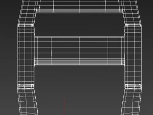 wooden bedside table 3D Model