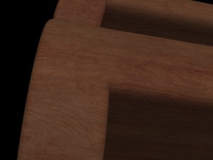 wooden bedside table 3D-Modell