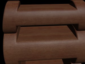 wooden bedside table 3D-Modell