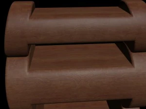wooden bedside table 3D Model