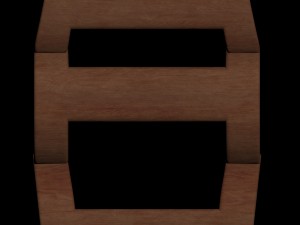 wooden bedside table 3D-Modell