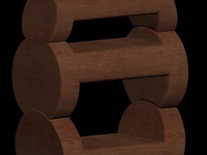 wooden bedside table 3D-Modell