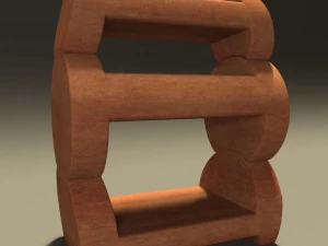wooden bedside table 3D Model