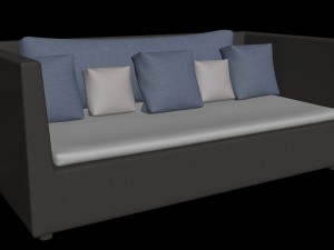 couch with pillows 3D 모델