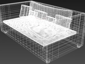 couch with pillows 3D Model
