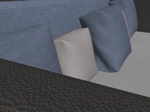 couch with pillows 3D Model