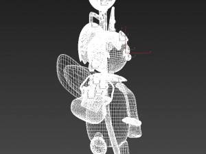 cartoon honeybee and tulip Modelo 3D