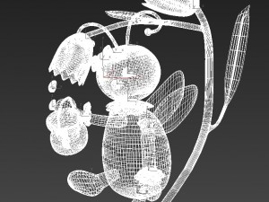 cartoon honeybee and tulip Modelo 3D