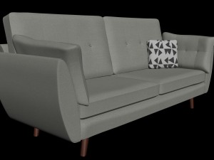 sofa and pillows Modèle 3D