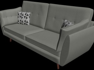 sofa and pillows Modèle 3D