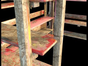 wooden old shelf Modello 3D