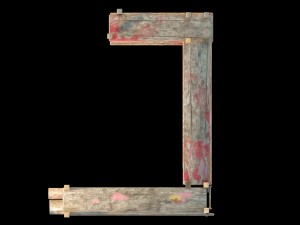 wooden old shelf Modello 3D