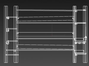 wooden old shelf Modello 3D
