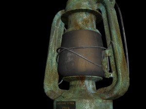 oil glass lamp retro vintage old antique 3D Model