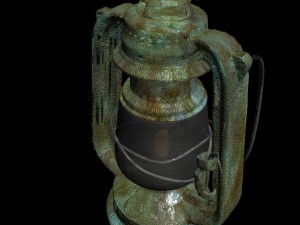 oil glass lamp retro vintage old antique Model 3D
