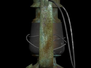 oil glass lamp retro vintage old antique Model 3D