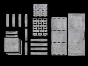 set of pavement modular sett 3D मॉडल