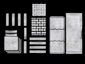 set of pavement modular sett 3D मॉडल