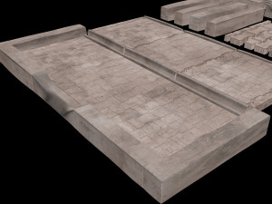 set of pavement modular sett 3D मॉडल