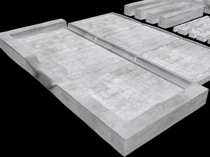 set of pavement modular sett 3D मॉडल