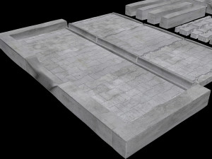 set of pavement modular sett 3D मॉडल