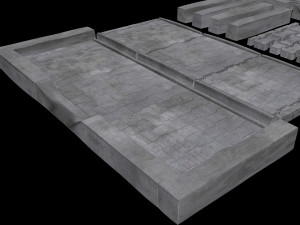set of pavement modular sett 3D मॉडल