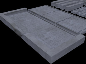 set of pavement modular sett 3D मॉडल