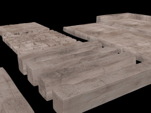 set of pavement modular sett 3D मॉडल