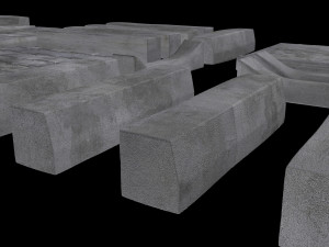 set of pavement modular sett 3D मॉडल
