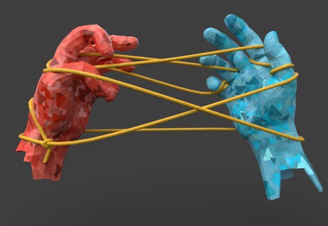 hands tied up with a rope Model 3D .c4d .max .obj .3ds .fbx .stl .blend 