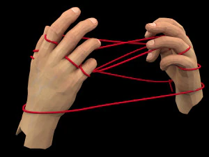 hands tied up with a rope 3D Model