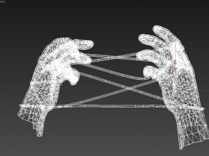 hands tied up with a rope Model 3D