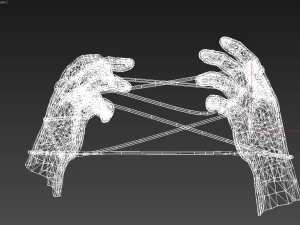 hands tied up with a rope 3D Model