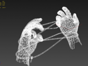 hands tied up with a rope Model 3D