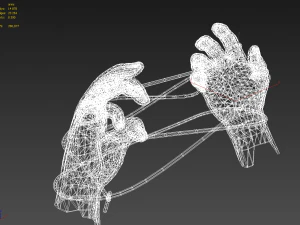 hands tied up with a rope 3D Model