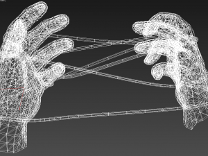 hands tied up with a rope Model 3D
