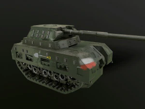 tank low poly animated 3D Model