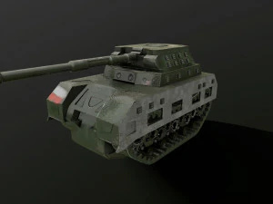 tank low poly animated 3D Model